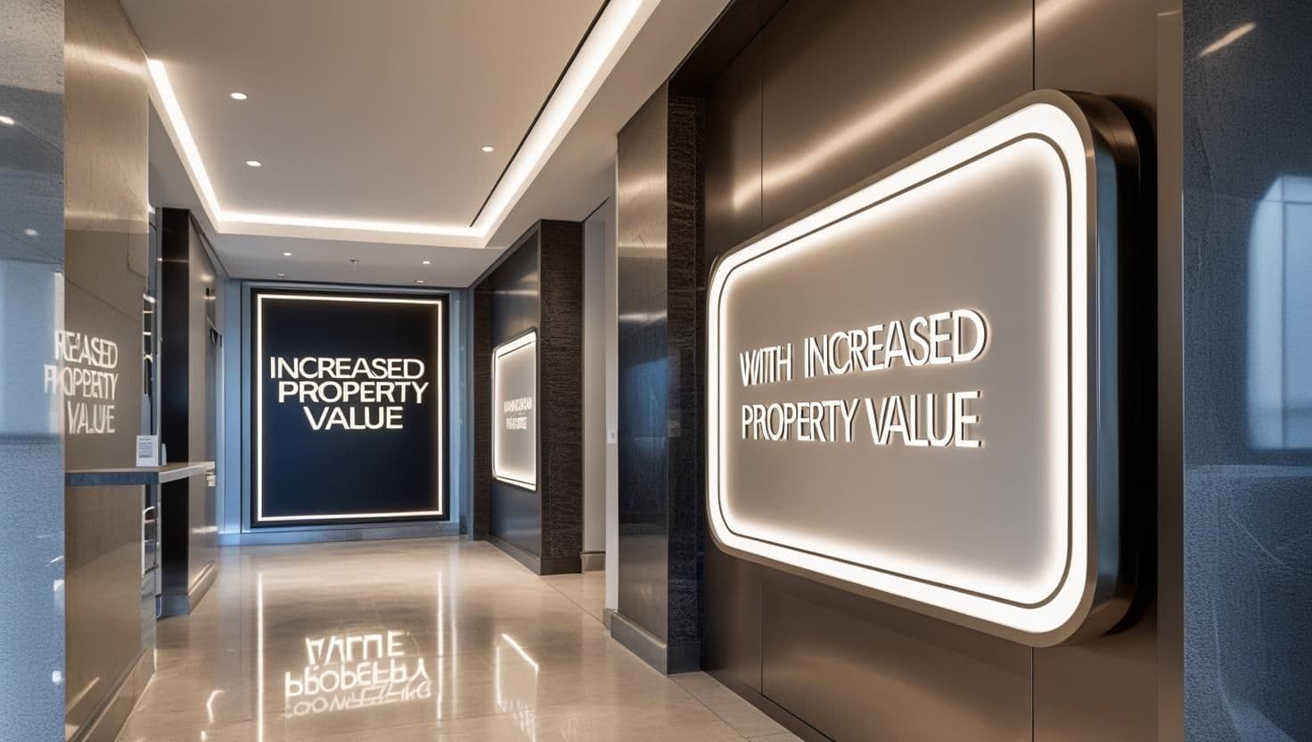 How Modern Lobby Signage Increases Property Value